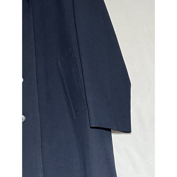 London Fog Maincoats Trench Coat w/ Liner Mens 42R Blue Button Up Zip Out Fleece - Picture 4 of 16